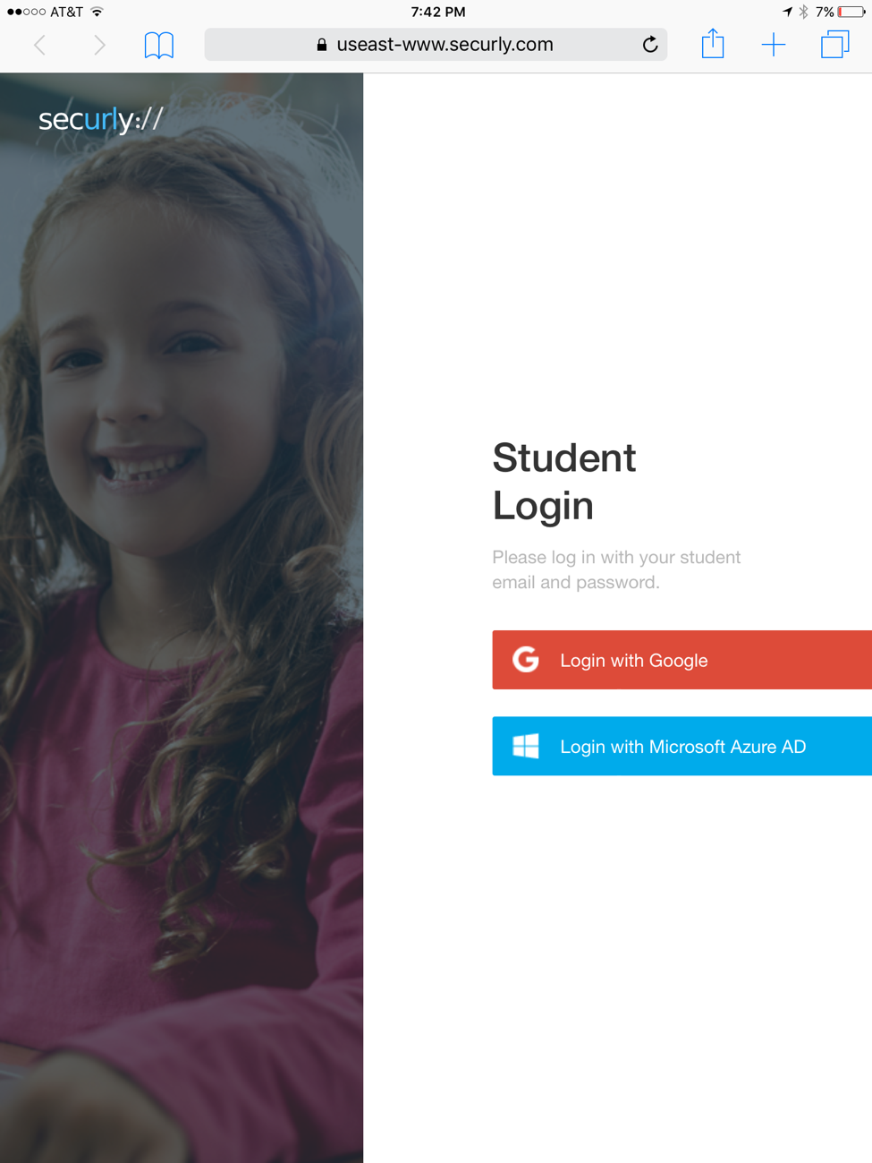 securly student login splash page 